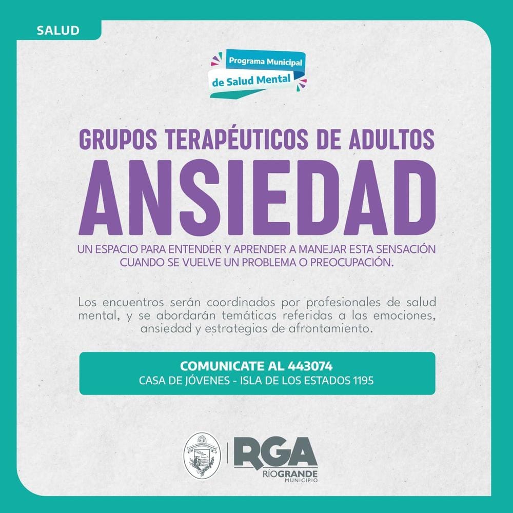 GRUPOS TERAPÉUTICOS DE ANSIEDAD EN RÍO GRANDE