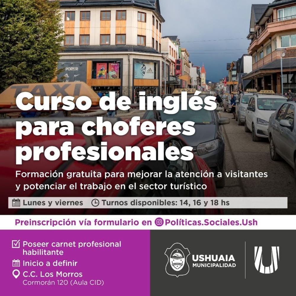 CURSO GRATUITO DE INGLÉS PARA CHOFERES EN USHUAIA