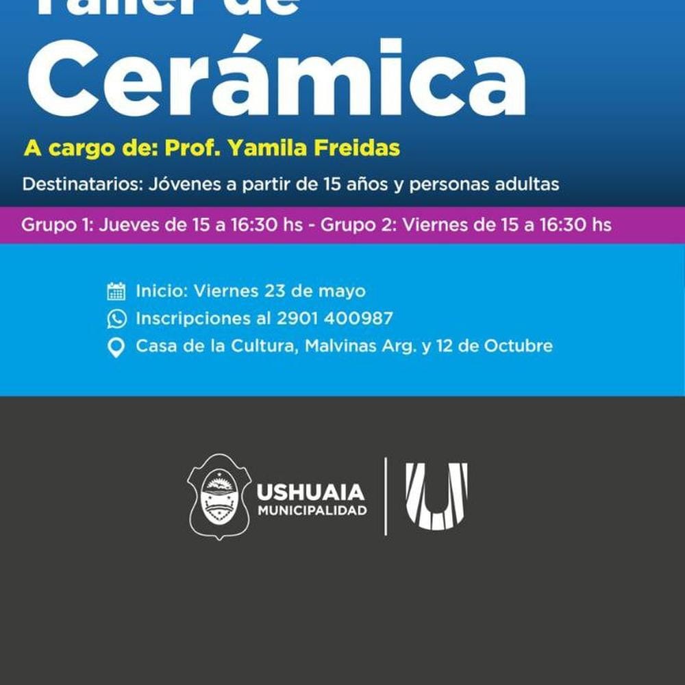 TALLER DE CERÁMICA EN USHUAIA: INSCRIPCIONES ABIERTAS