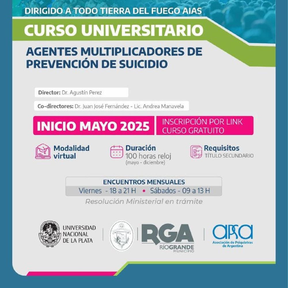 CURSO UNIVERSITARIO DE PREVENCIÓN DEL SUICIDIO EN RÍO GRANDE