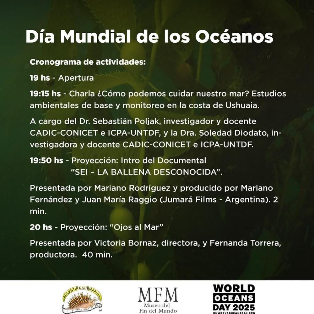Actividades en Ushuaia por el Día Mundial de los Océanos 2025