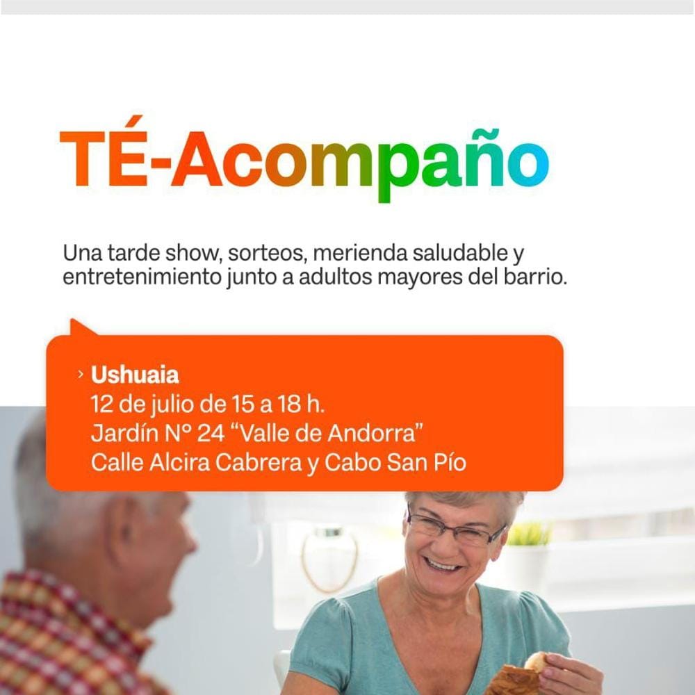 Ushuaia recibe ‘Té-Acompaño’ para personas mayores