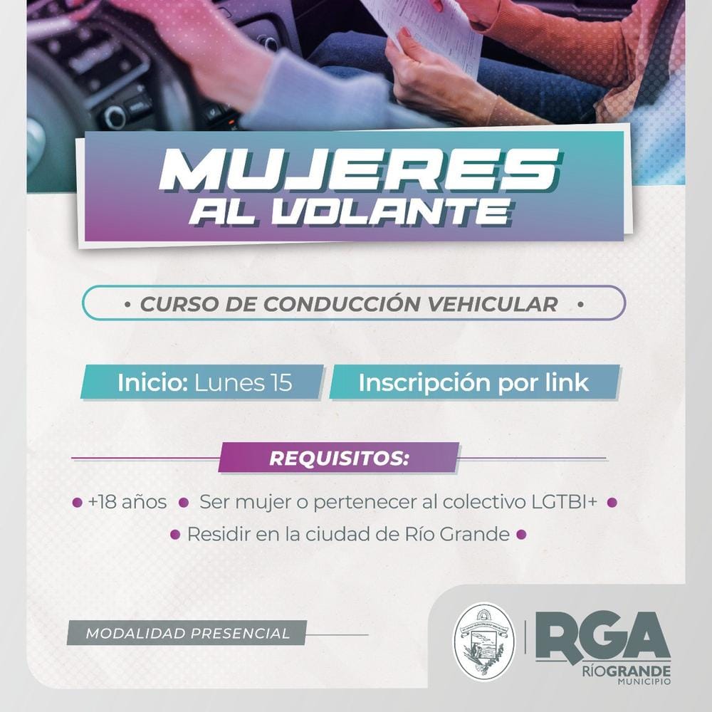 Río Grande lanza curso de manejo para mujeres y LGBTI+