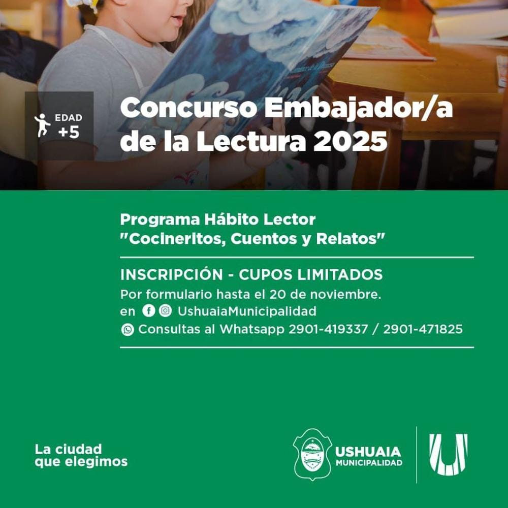 Concurso para Embajadores de la Lectura 2025 en Ushuaia