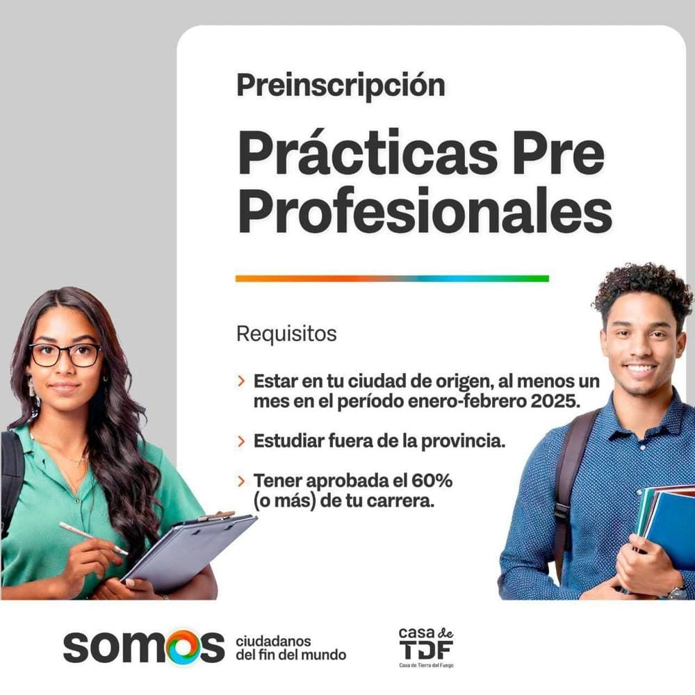 Prácticas pre profesionales en Tierra del Fuego: inscripción abierta