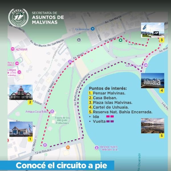 EL MUNICIPIO DE USHUAIA REALIZA EL RECORRIDO A PIE: "PENSANDO EN MALVINAS"