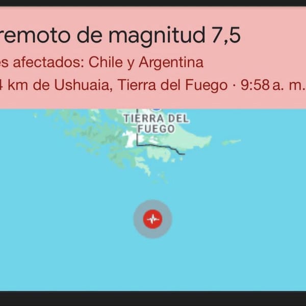 SISMO EN TIERRA DEL FUEGO CON MAGNITUD DE 7.4