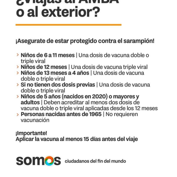 VACUNACIÓN CONTRA EL SARAMPIÓN: RECOMENDACIONES ANTES DE VIAJAR