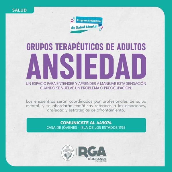 GRUPOS TERAPÉUTICOS DE ANSIEDAD EN RÍO GRANDE
