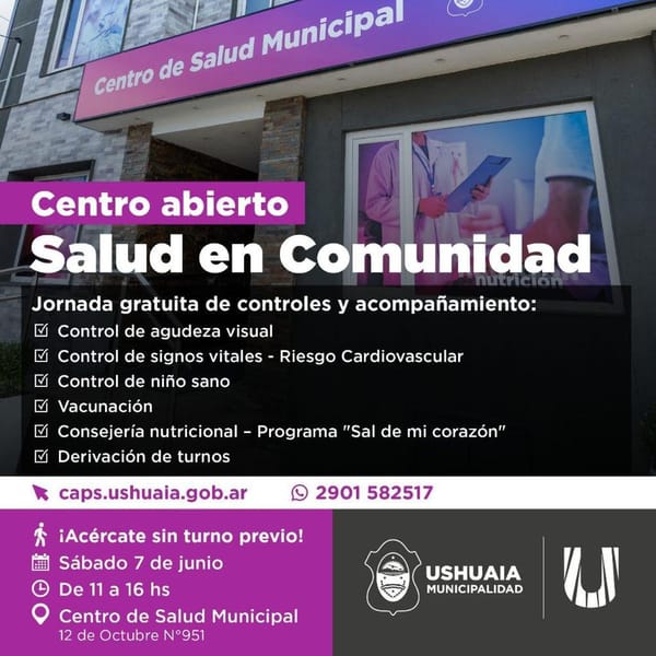 Ushuaia impulsa jornadas de salud sin turno previo