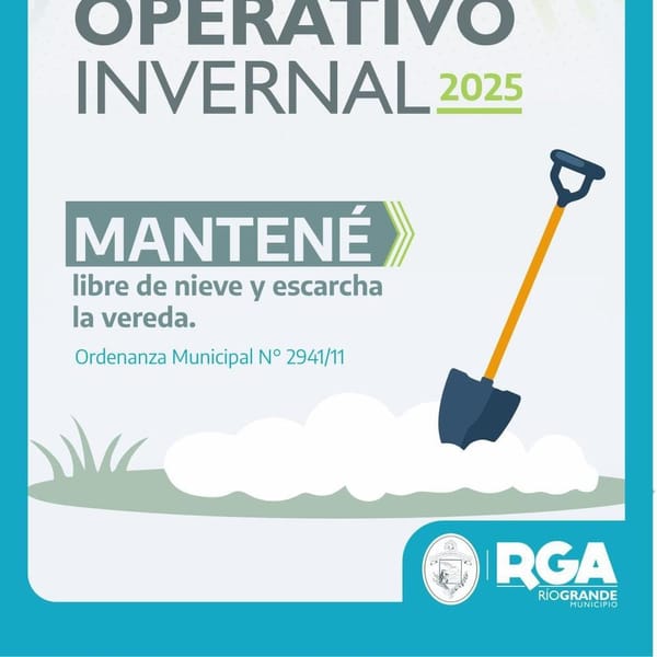 Cuidado en Río Grande: Mantener veredas libres de nieve