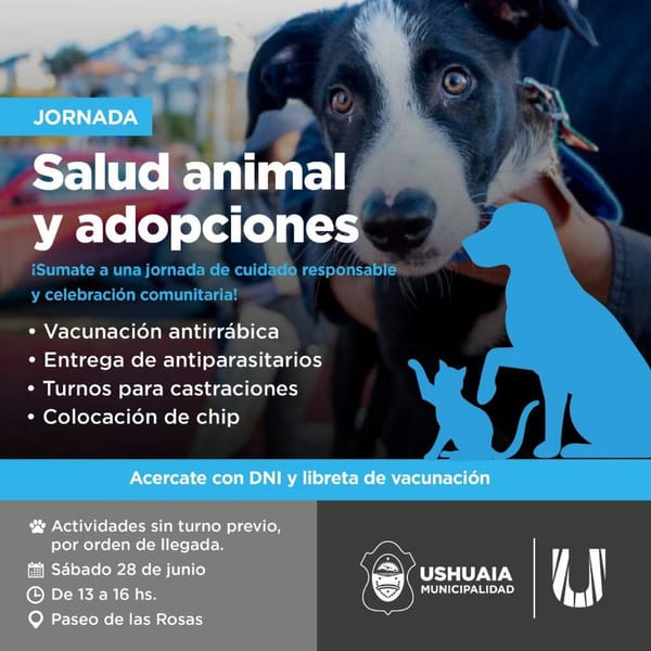 Jornada de Salud Animal en Ushuaia este sábado 28