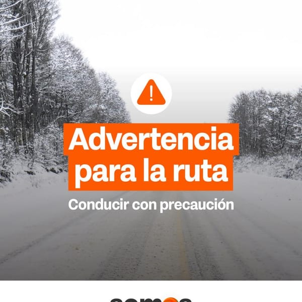 Precaución por nevadas en zona alta de la Ruta N°3