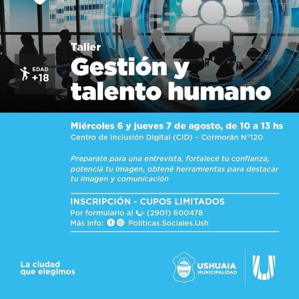 Taller gratuito de gestión y talento humano en Ushuaia