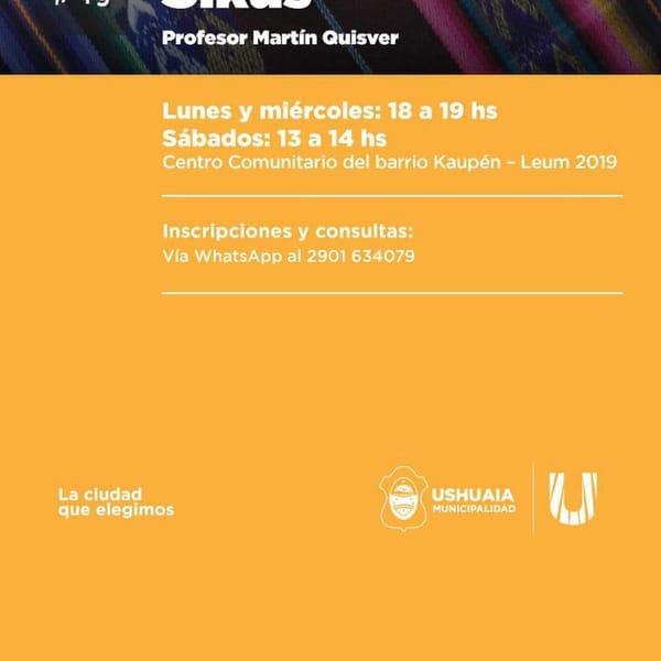 Taller de Sikus en Ushuaia: Inscripciones abiertas