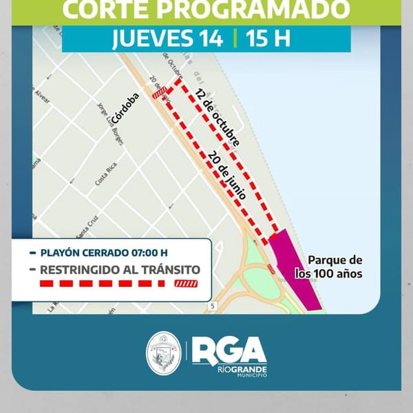 Tránsito restringido en Río Grande por la rampa del Gran Premio