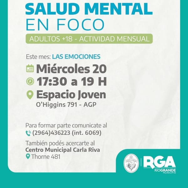 Salud mental en foco en Río Grande: encuentro abierto