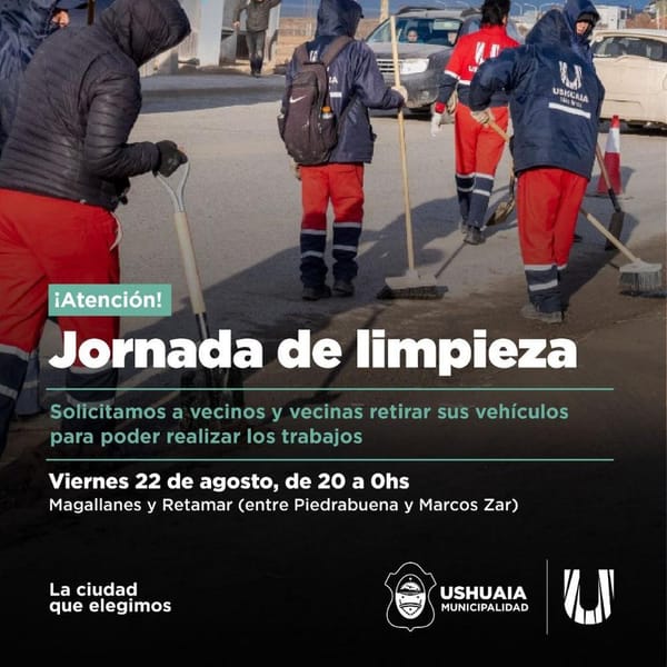 Ushuaia realiza jornadas de limpieza nocturna en calle Magallanes