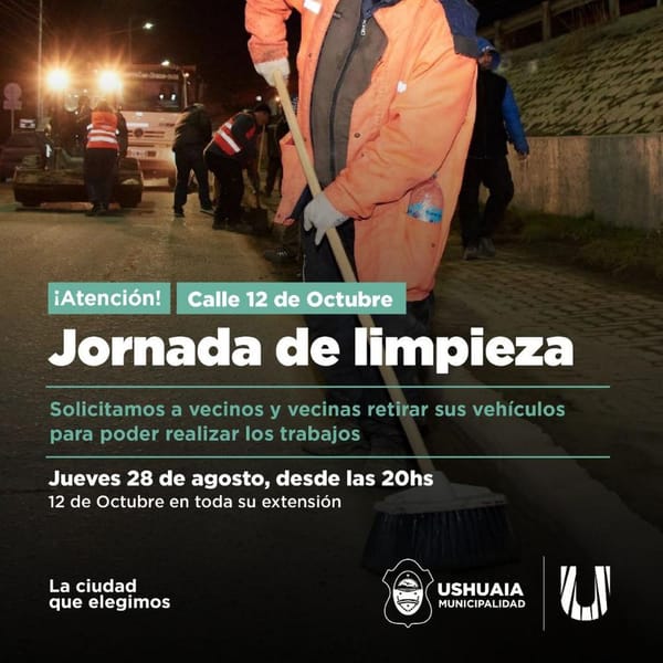 Operativos de limpieza en Ushuaia este jueves y viernes