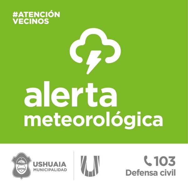 Fuerte alerta por vientos y lluvias en Ushuaia
