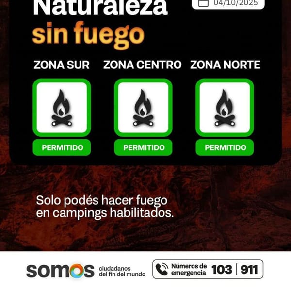 Riesgo de incendios en Tierra del Fuego 2025