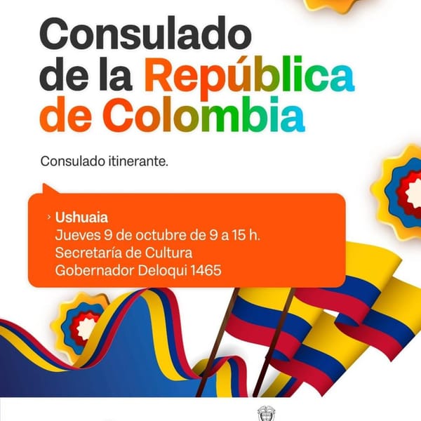 Consulado Itinerante de Colombia en Ushuaia este jueves