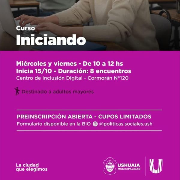 Curso gratuito para adultos mayores en Ushuaia