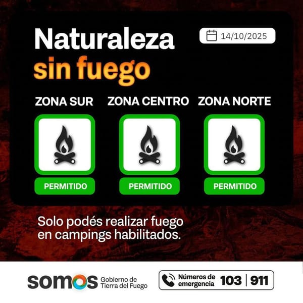 Riesgo de incendios en Tierra del Fuego 2025