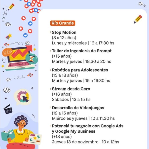 Polos Creativos en Ushuaia y Río Grande lanzan nuevas actividades