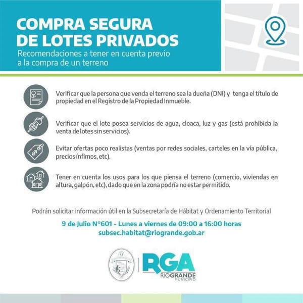 Cómo evitar fraudes en la compra de lotes en Río Grande