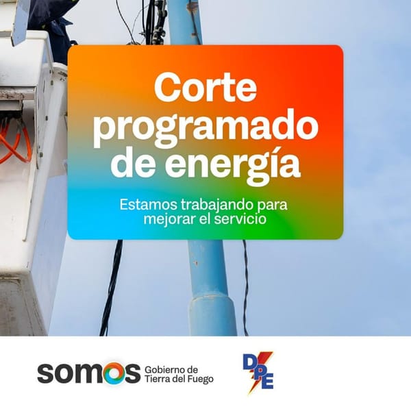 Corte programado de luz en Ushuaia por reparación en la red eléctrica